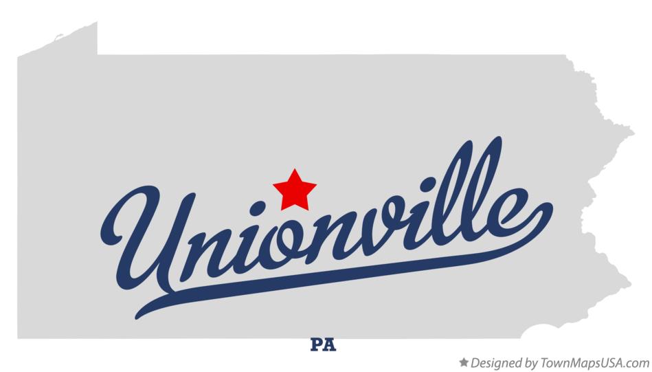 Map of Unionville Pennsylvania PA