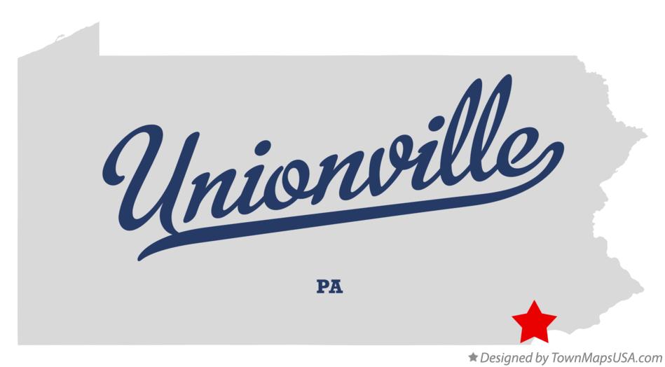 Map of Unionville Pennsylvania PA