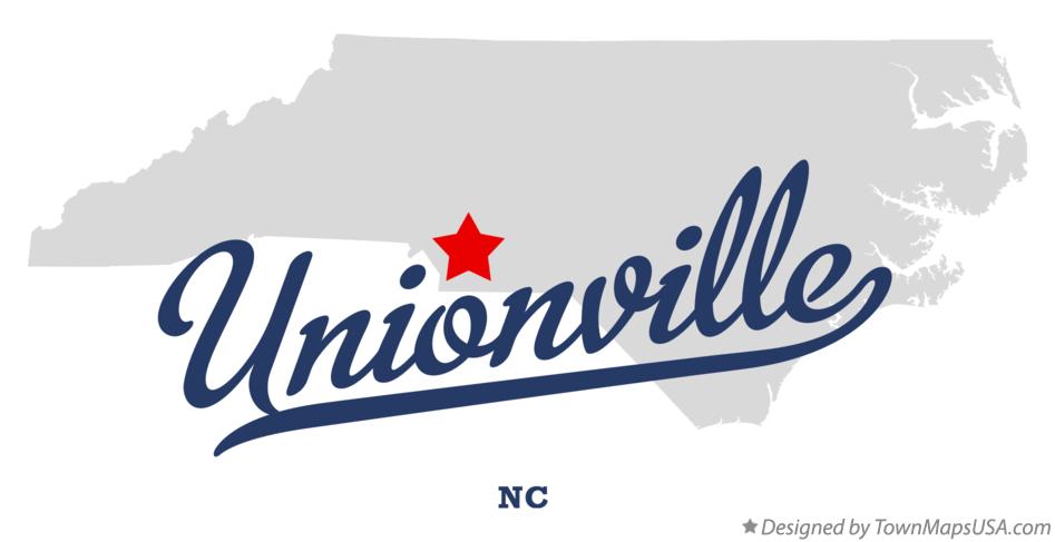 Map of Unionville North Carolina NC