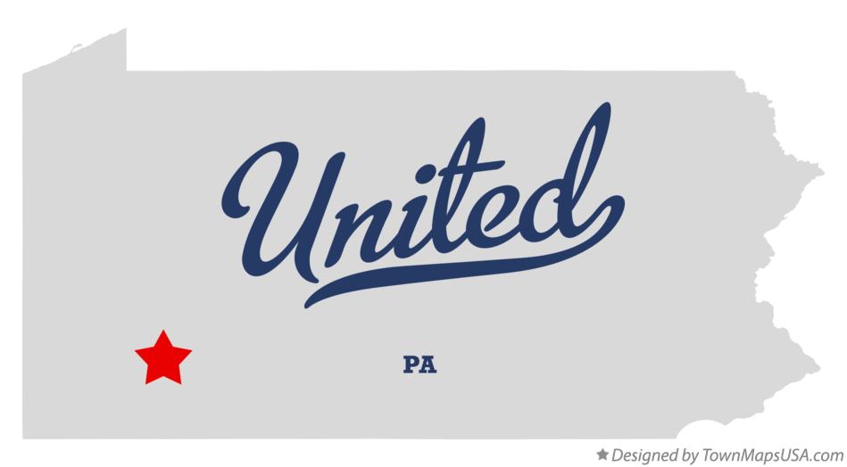 Map of United Pennsylvania PA