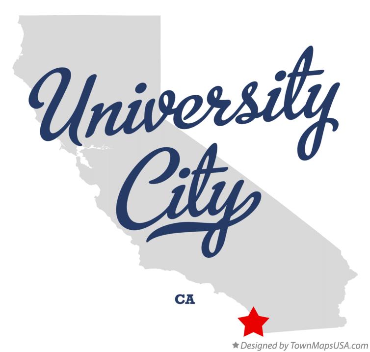 Map of University City California CA