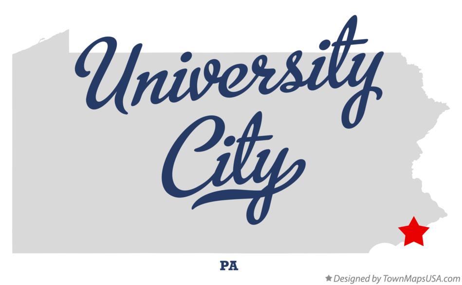 Map of University City Pennsylvania PA