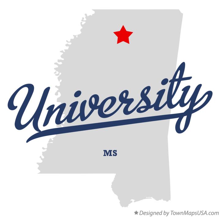 Map of University Mississippi MS