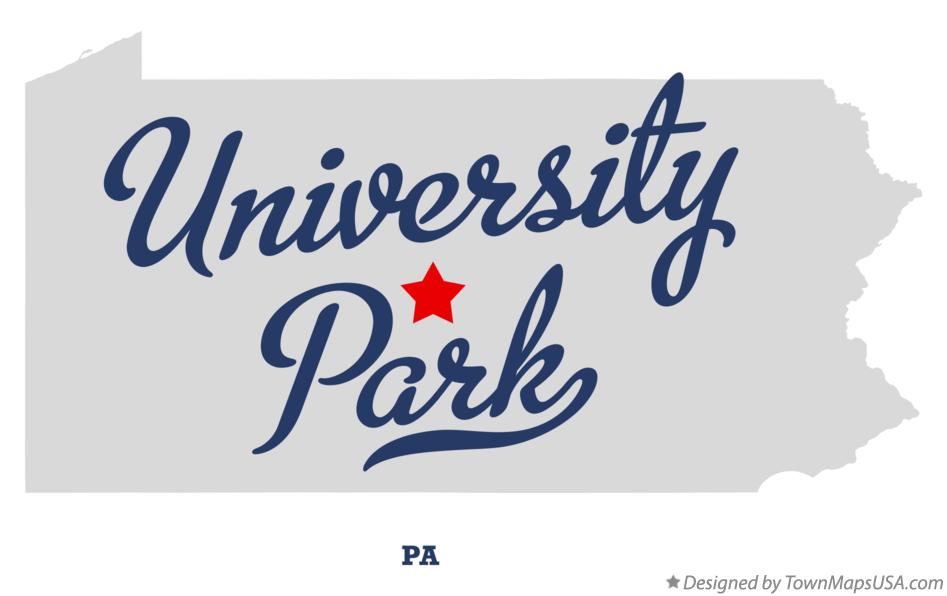 Map of University Park Pennsylvania PA