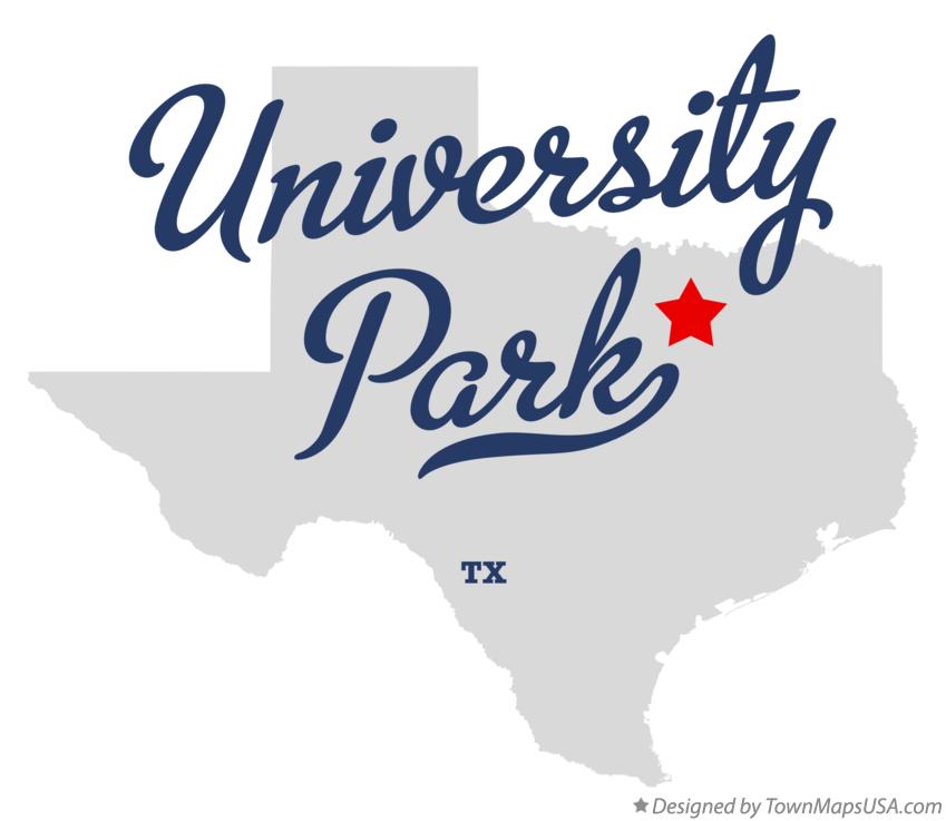 Map of University Park Texas TX