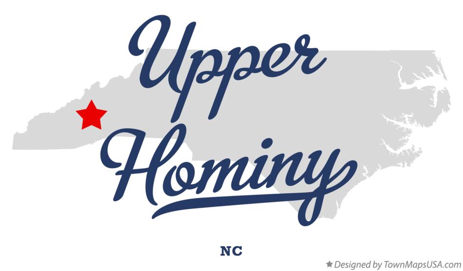 Map of Upper Hominy North Carolina NC
