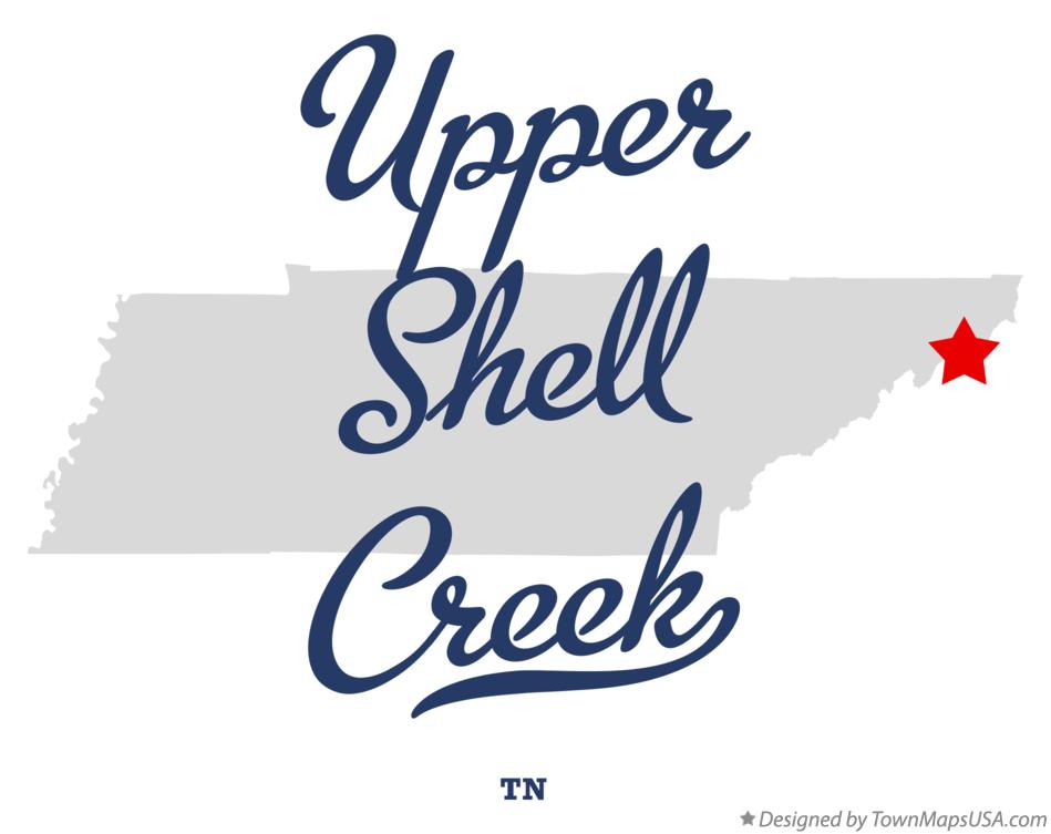 Map of Upper Shell Creek Tennessee TN