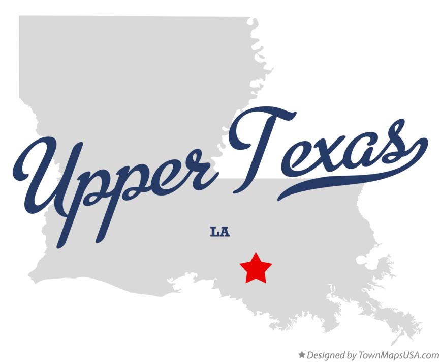 Map of Upper Texas Louisiana LA