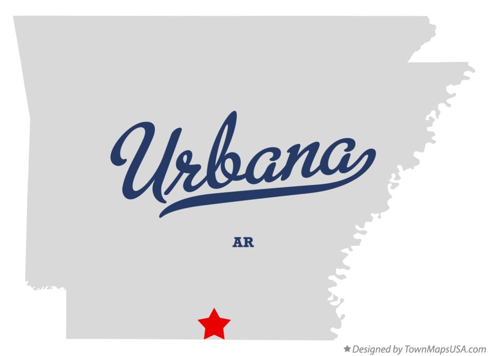 Map of Urbana Arkansas AR