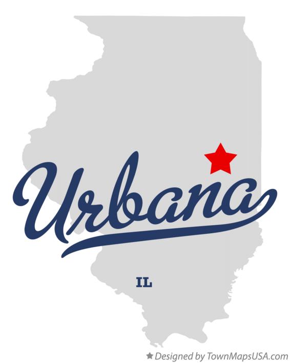 Map of Urbana Illinois IL