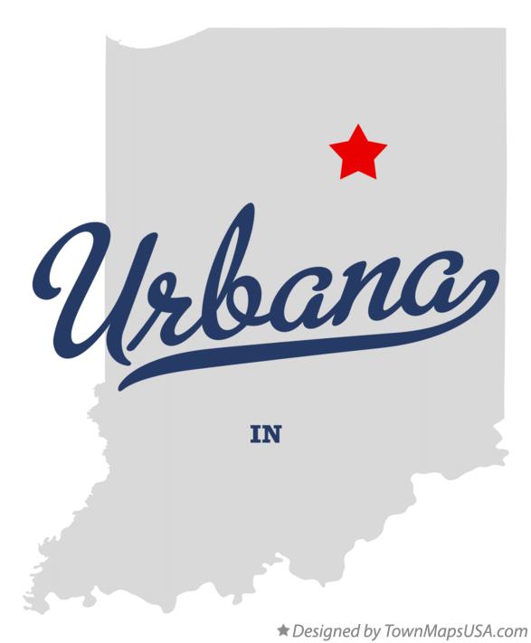 Map of Urbana Indiana IN