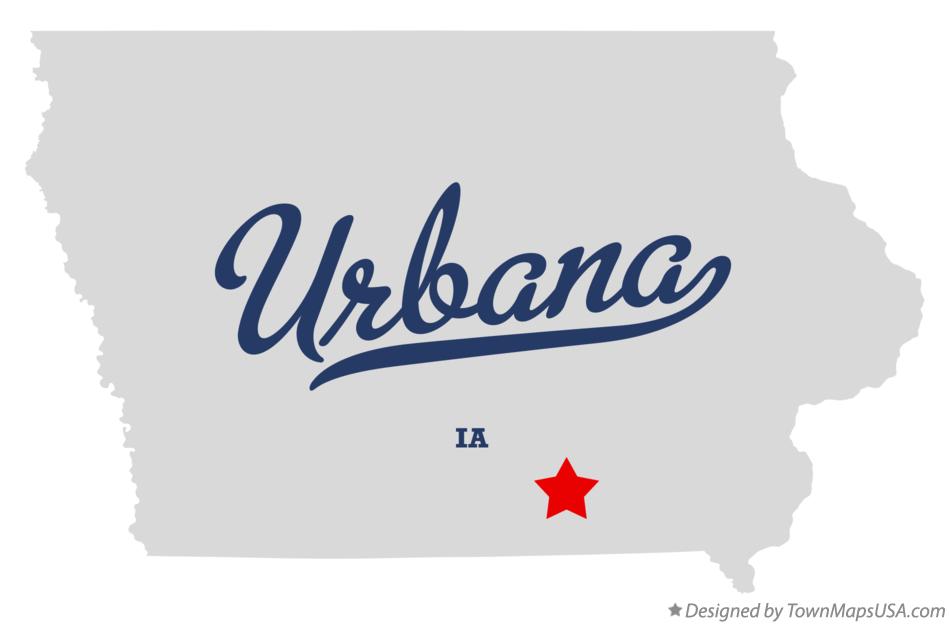 Map of Urbana Iowa IA