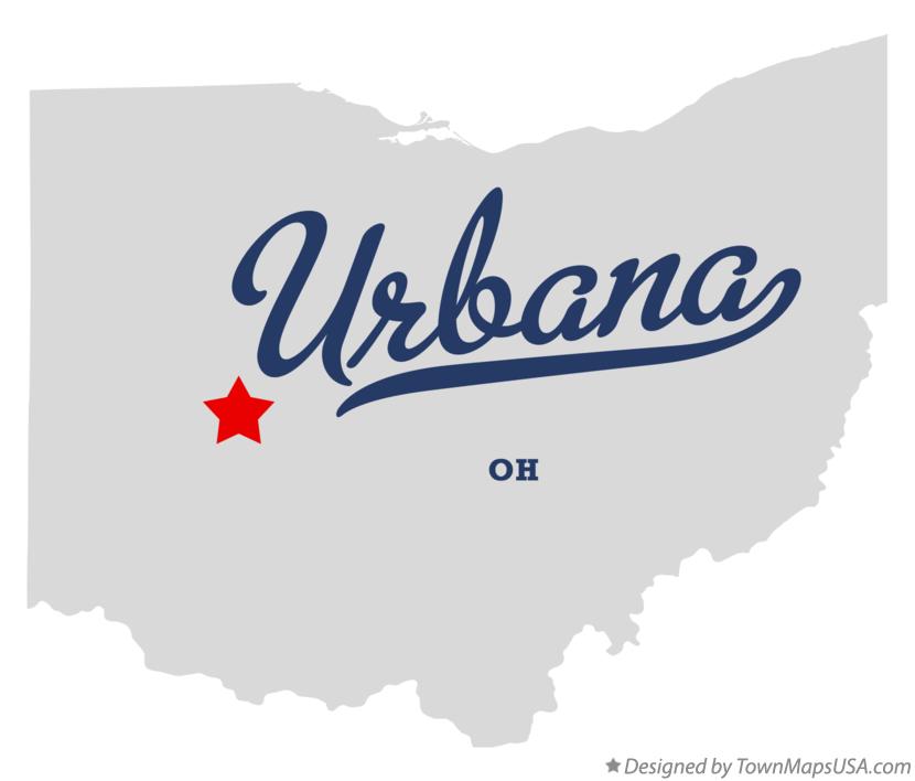 Map of Urbana Ohio OH