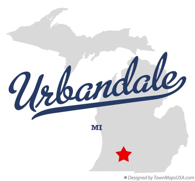 Map of Urbandale Michigan MI