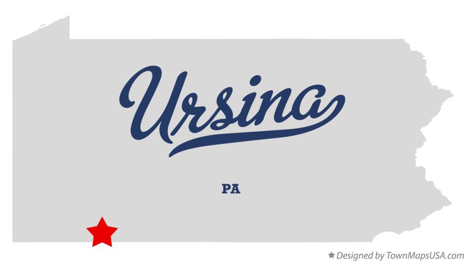 Map of Ursina Pennsylvania PA