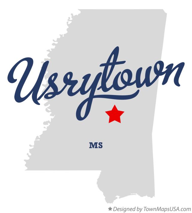 Map of Usrytown Mississippi MS