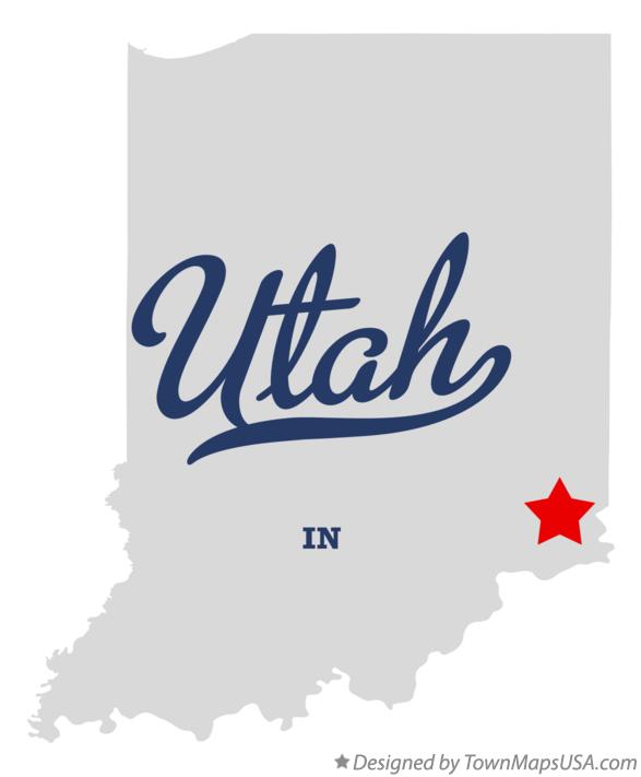 Map of Utah Indiana IN