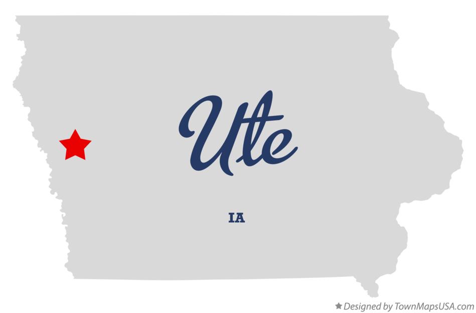 Map of Ute Iowa IA