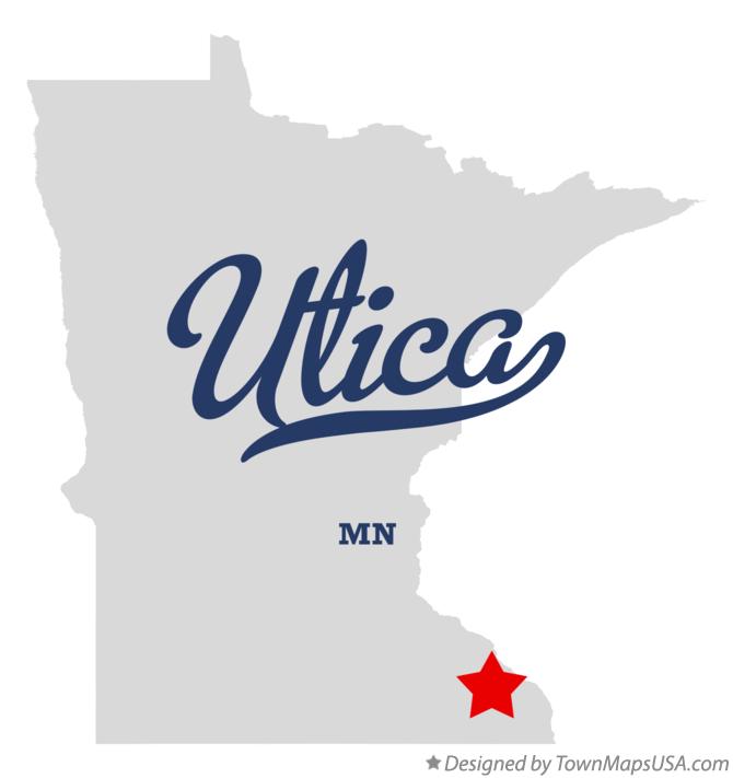Map of Utica Minnesota MN