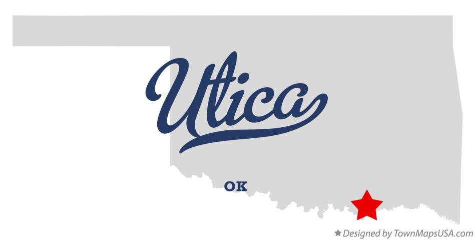 Map of Utica Oklahoma OK
