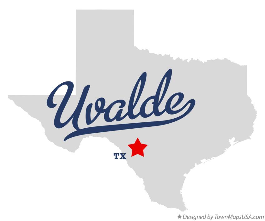 Map of Uvalde Texas TX