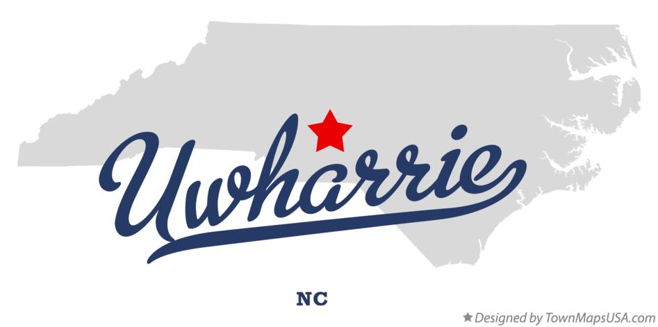 Map of Uwharrie North Carolina NC