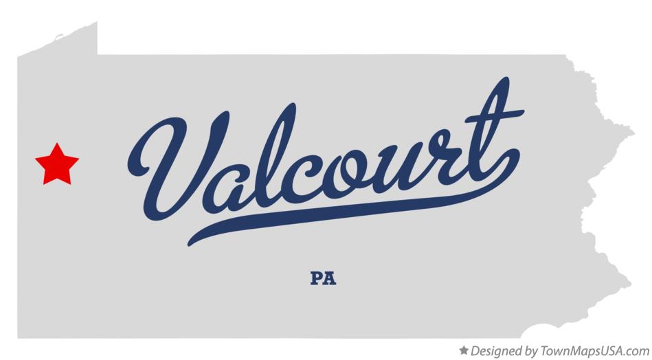 Map of Valcourt Pennsylvania PA