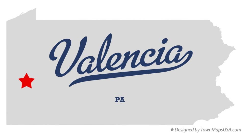 Map of Valencia Pennsylvania PA