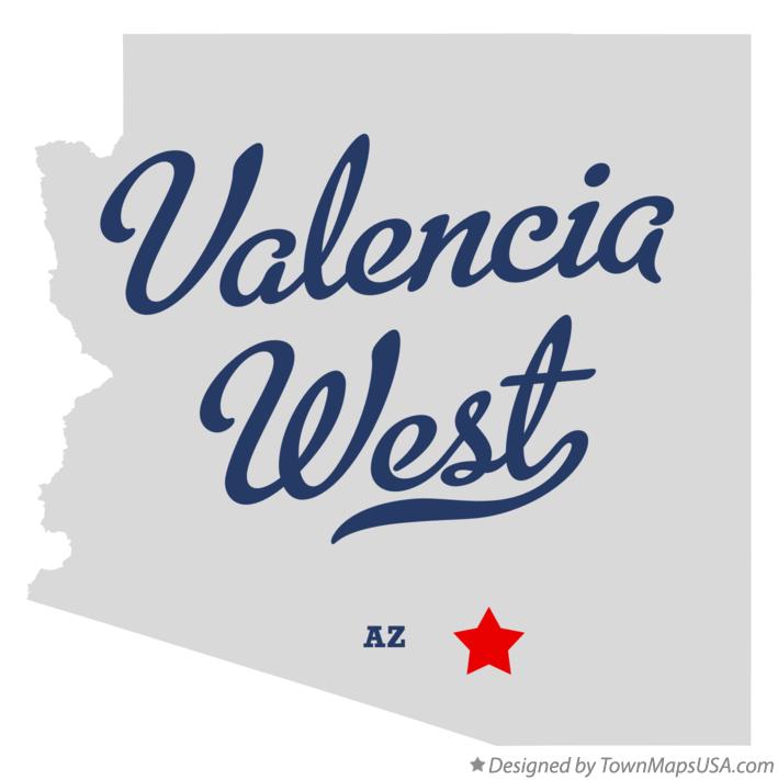 Map of Valencia West Arizona AZ