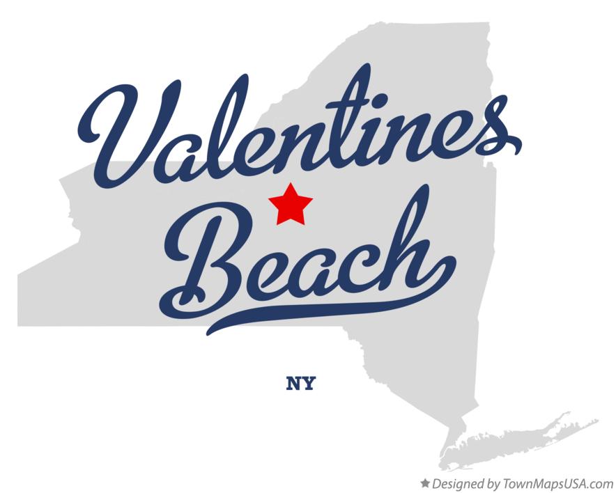 Map of Valentines Beach New York NY