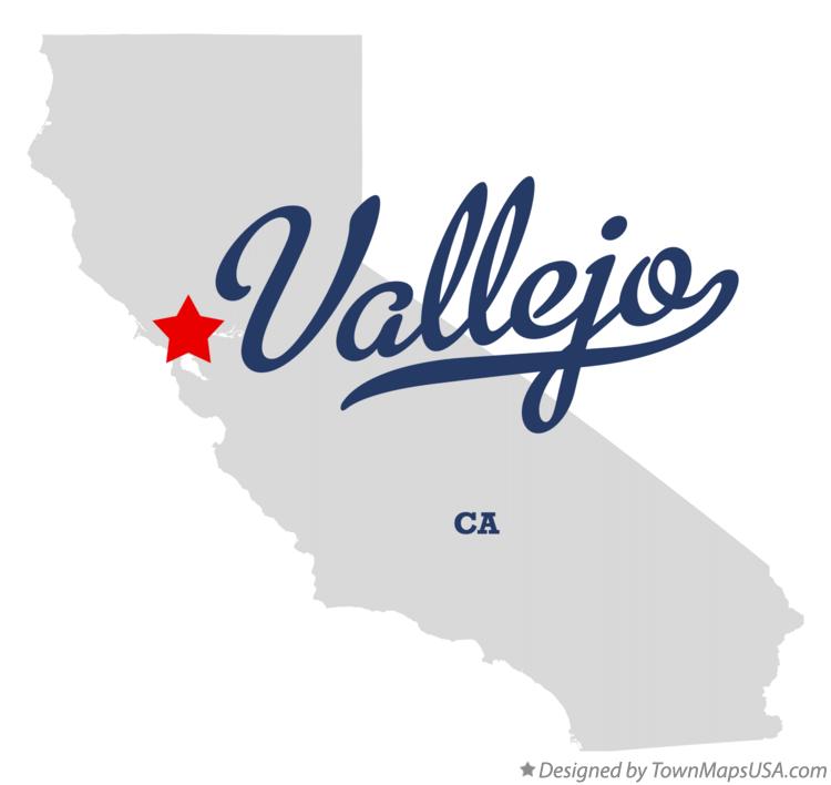 Map of Vallejo California CA