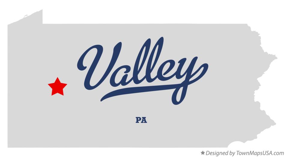 Map of Valley Pennsylvania PA