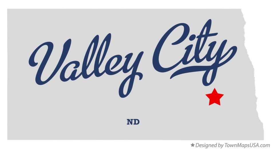 Map of Valley City North Dakota ND