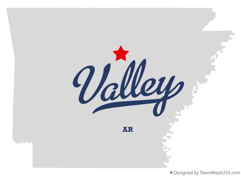 Map of Valley Arkansas AR