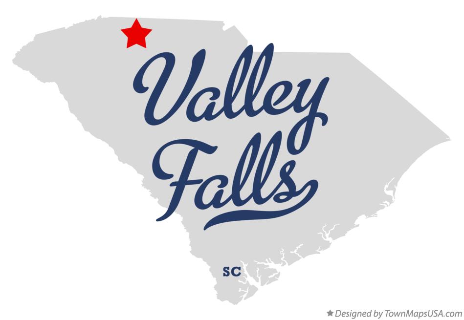 Map of Valley Falls South Carolina SC