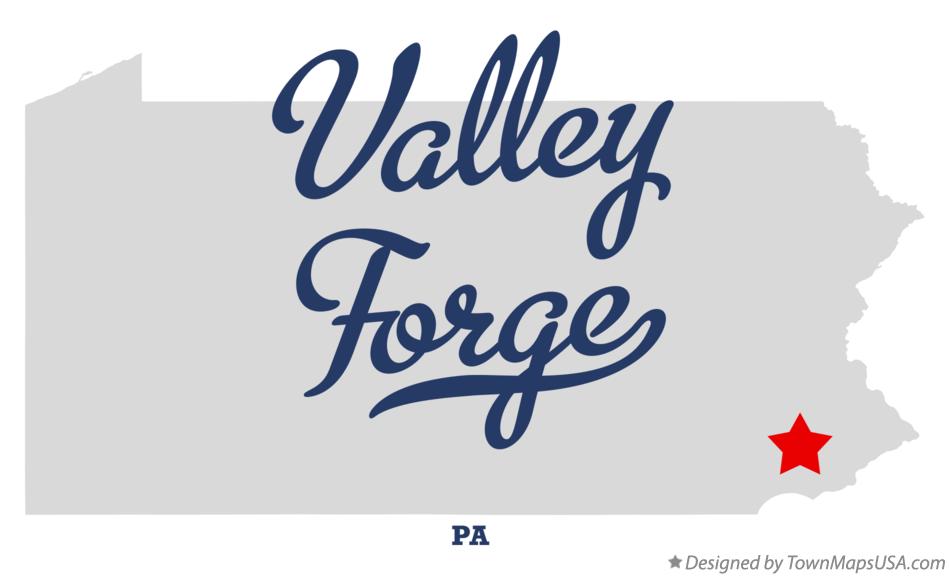 Map of Valley Forge Pennsylvania PA