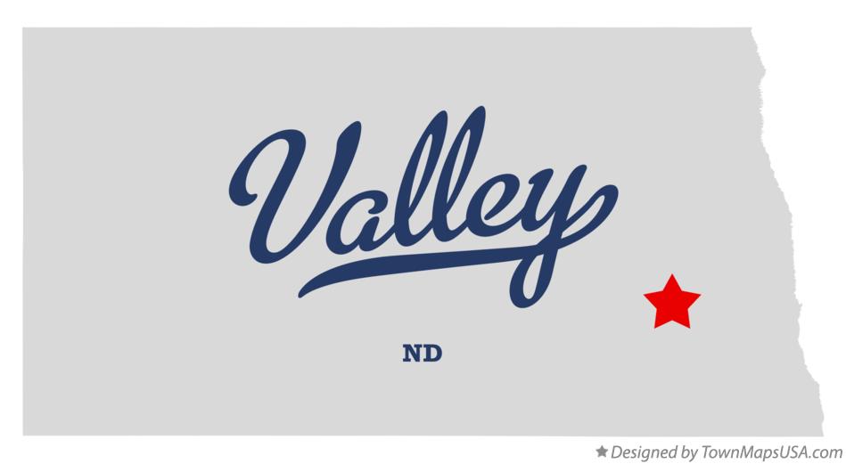 Map of Valley North Dakota ND