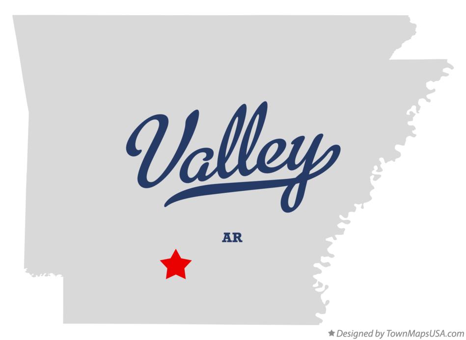 Map of Valley Arkansas AR