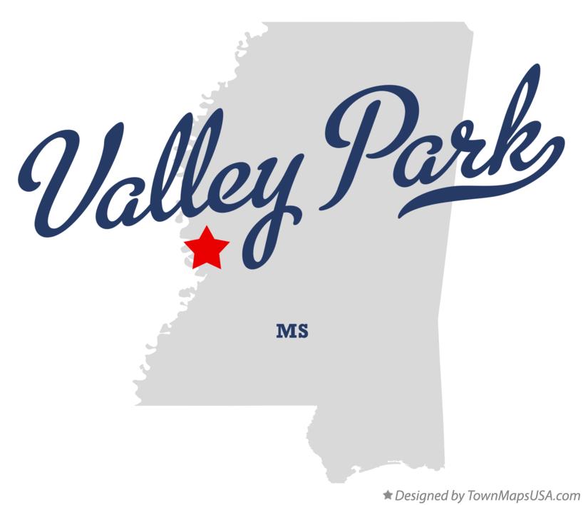 Map of Valley Park Mississippi MS