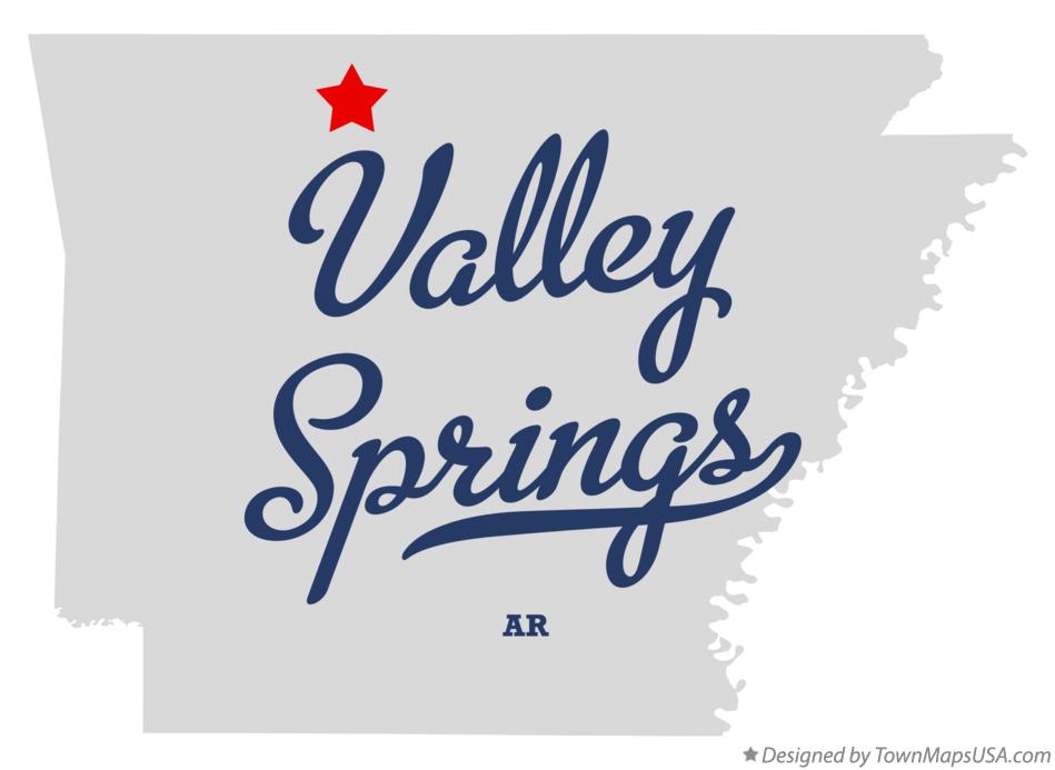 Map of Valley Springs Arkansas AR