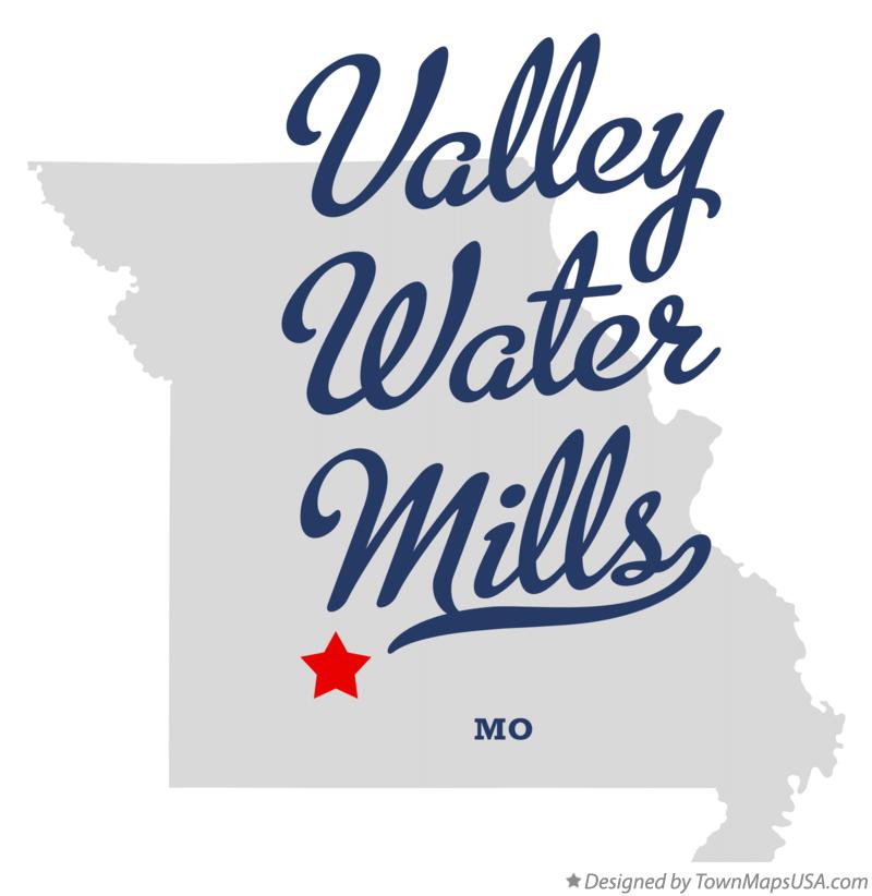 Map of Valley Water Mills Missouri MO