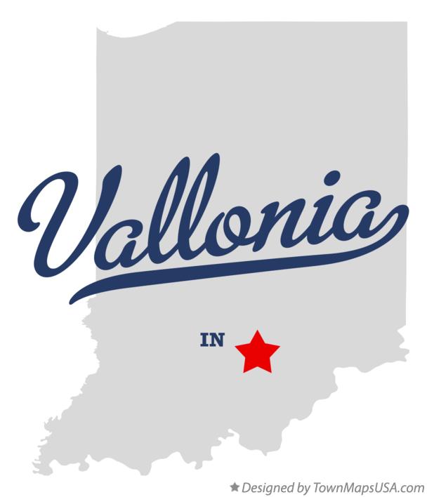 Map of Vallonia Indiana IN