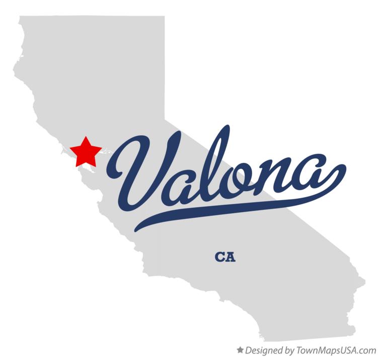 Map of Valona California CA