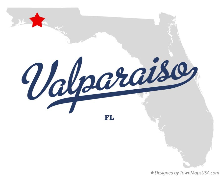 Map of Valparaiso Florida FL
