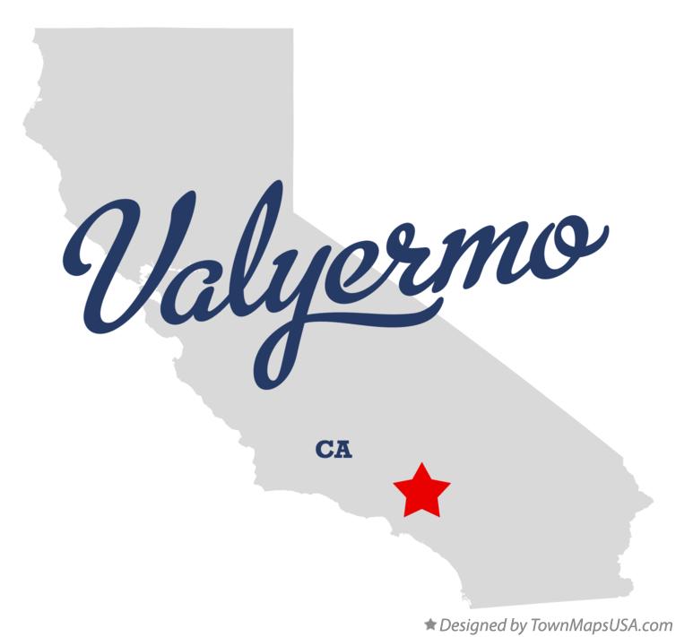 Map of Valyermo California CA