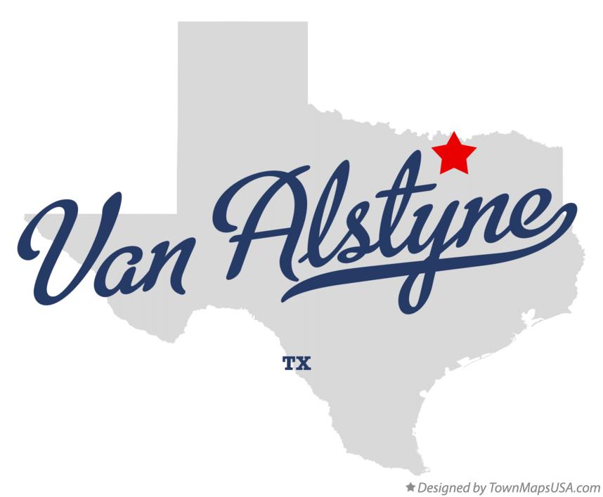 Map of Van Alstyne Texas TX