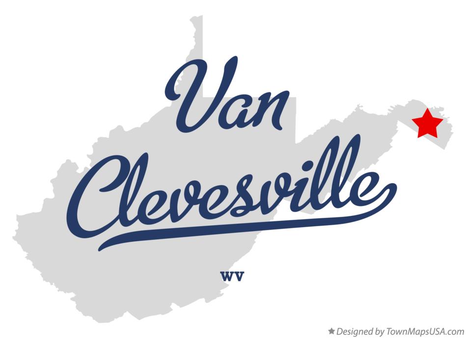 Map of Van Clevesville West Virginia WV