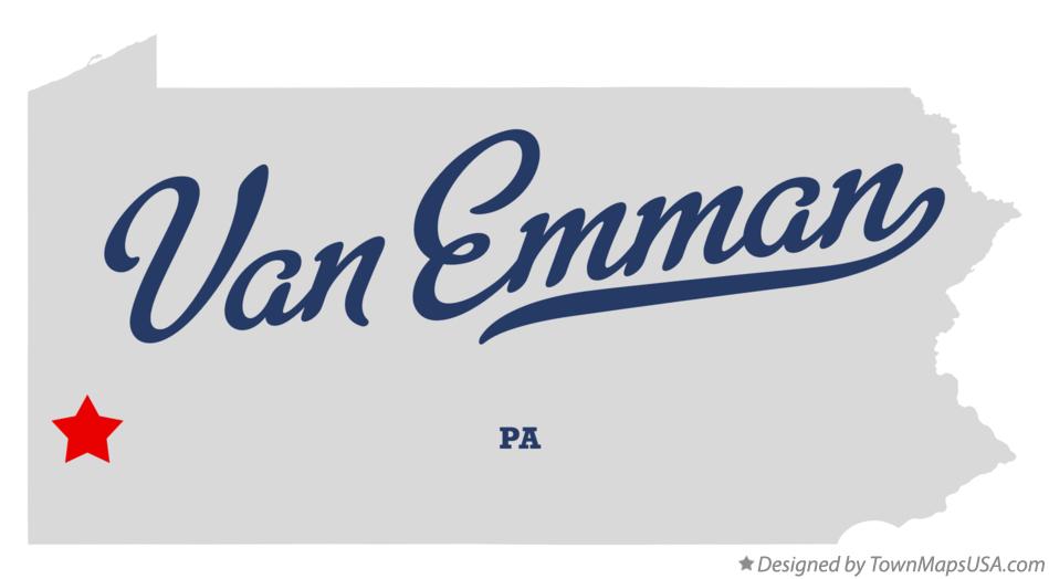 Map of Van Emman Pennsylvania PA