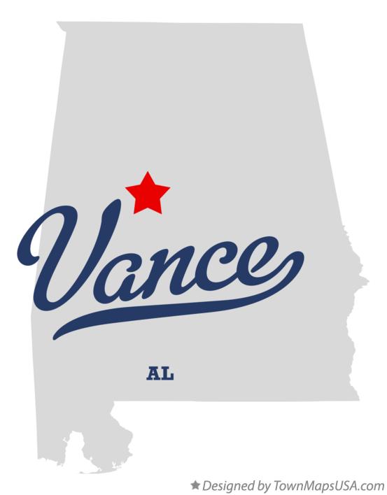 Map of Vance Alabama AL