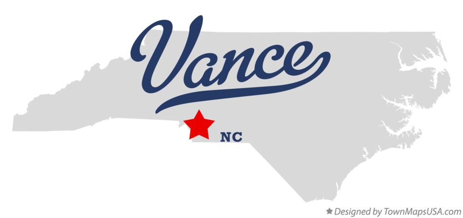 Map of Vance North Carolina NC